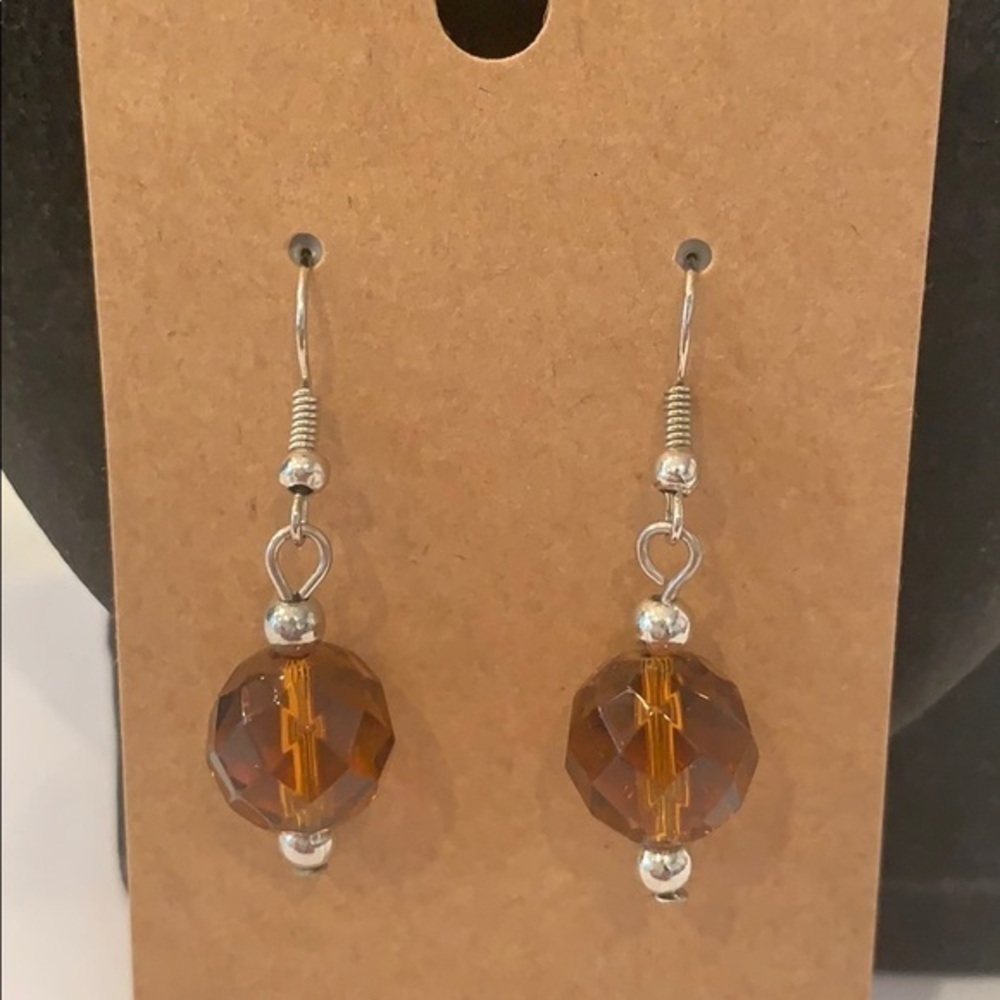 💐 5/25 brown crystal dangle earring